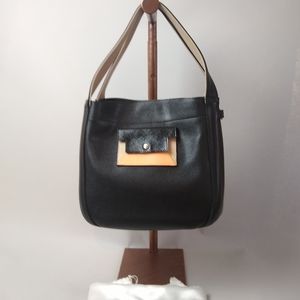 Furla black leather handbag